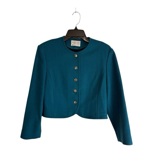 Pendleton Womens Jacket  6 Virgin Wool Buttons Blazer Blue Structured - Picture 10 of 12